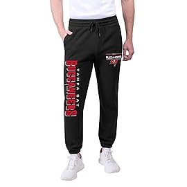 Ultra Game NFL Official Adults Super Soft Game Day Jogger Sweatpants - Unisex, Tampa Bay Buccaneers, Black, Medium