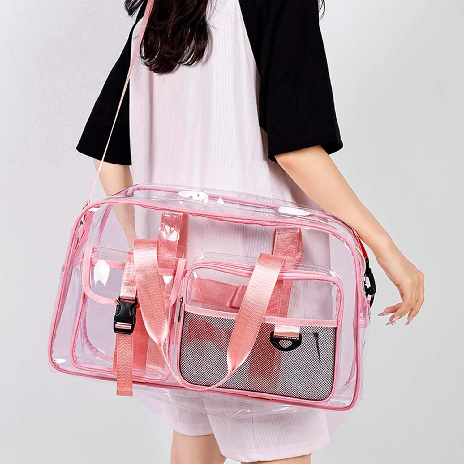 Small Gym Bag for Women, Travel Duffle Bag Carry On Weekender Bag with Shoe Compartment - Image 4