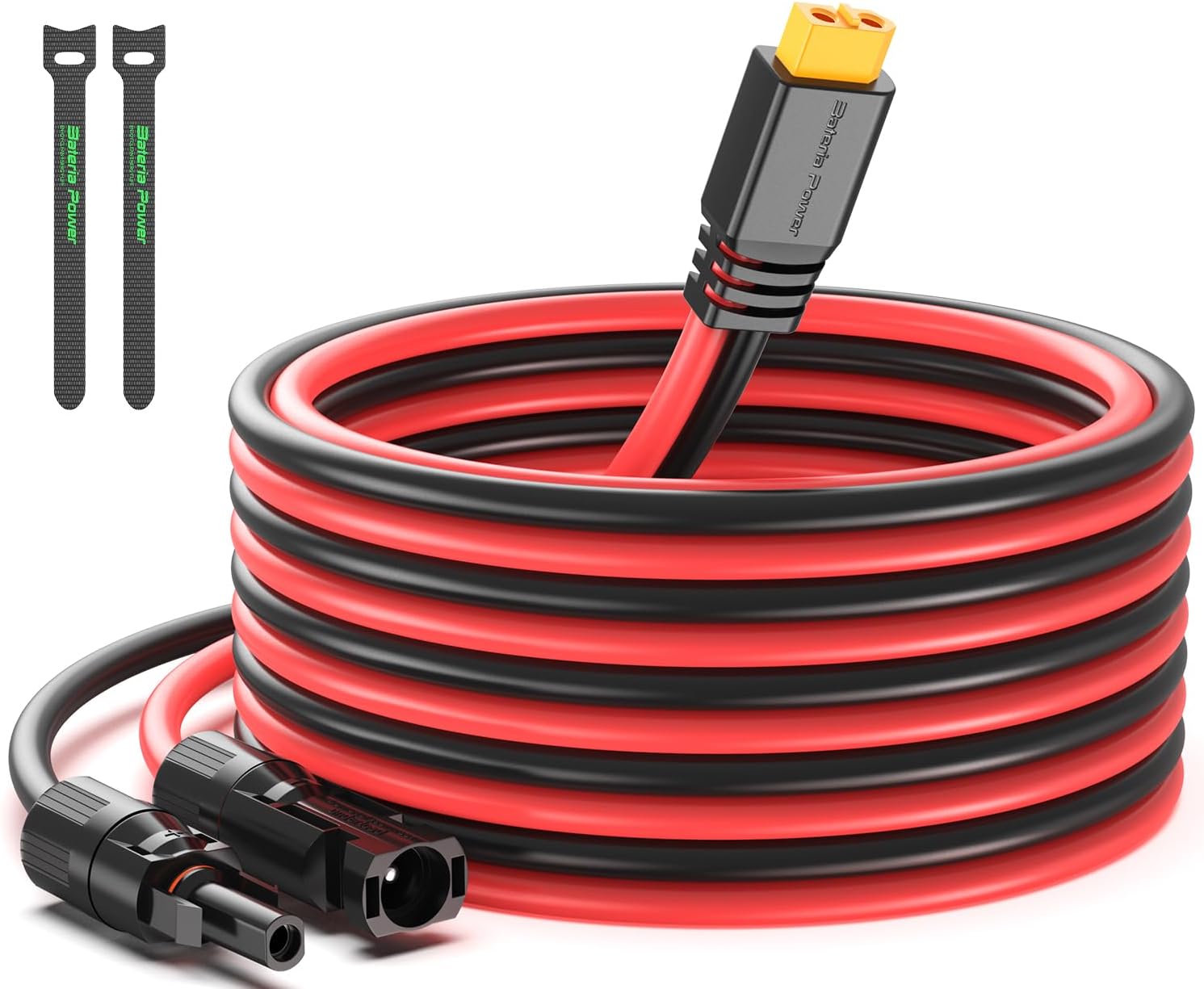 Bateria Power Solar to XT60 Charge Extension Cable 12AWG 20Ft Solar Connector to XT60 Adapter Cable for Solar Panel to LiFePO4 Battery RV Portable Power Station Solar Generator (20FT)