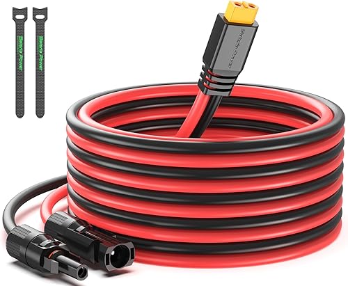 Bateria Power Cable de extensión de carga solar a XT60 12AWG 20 pies conector solar a XT60 Cable adaptador para panel solar a batería LiFePO4,