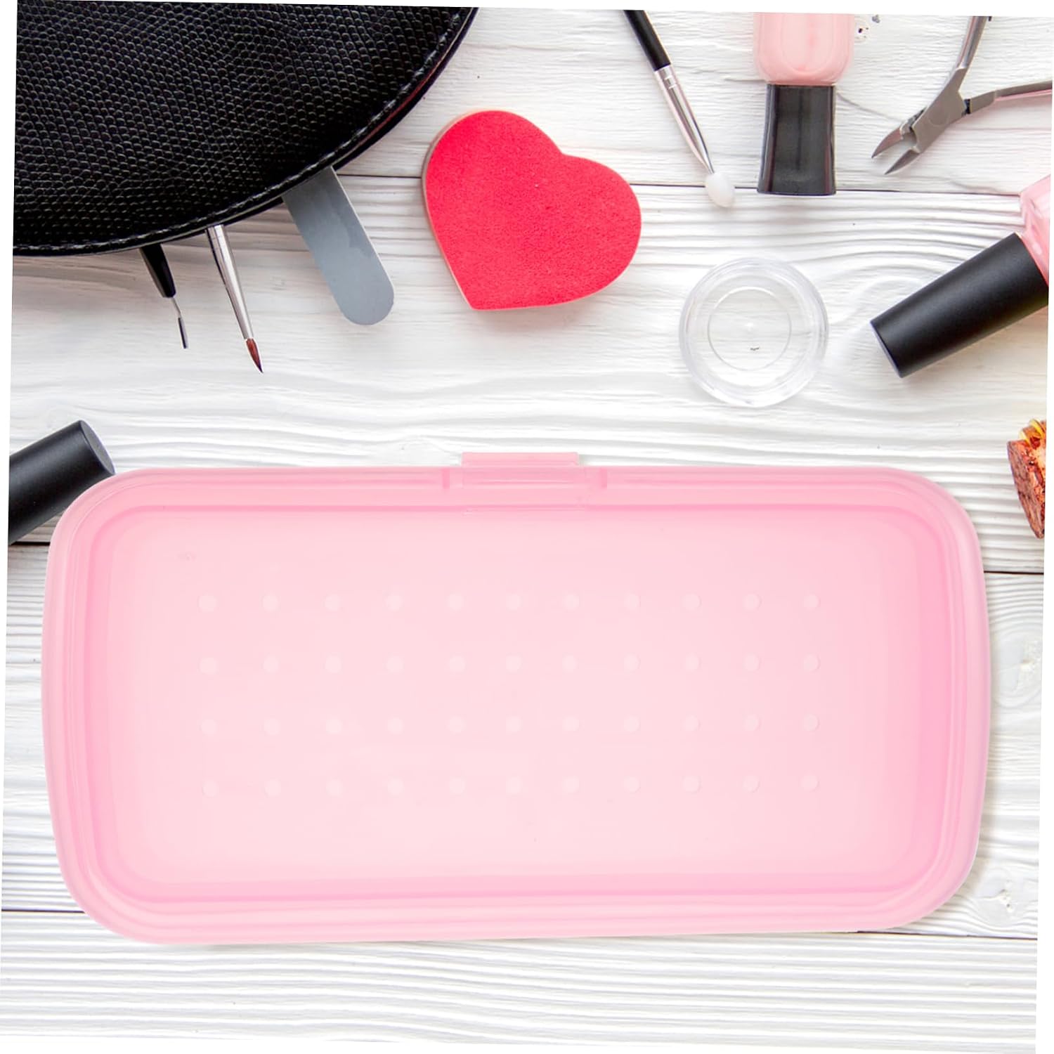 Ipetboom Nail Art Tools Tray Box Manicure Kit Nail Accessories Tray Case Tool Storage Easy Cleaning
