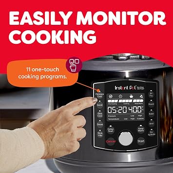 Instant Pot Pro Crisp 11-in-1 Air Fryer and Electric Pressure Cooker Combo with Multicooker Lids that Air Fries, Steams, Slow Cooks, Sautes, Dehydrates, More, Free App With Over 800 Recipes, 8 Quart