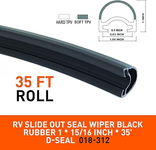 Miniatura 4 de HCC Auto Combo de gomas negras deslizantes para autocaravana  018-312-EKD & 018-341 EK  Limpiaparabrisas con sello D de 1 x 1516 x 35 pies y base de