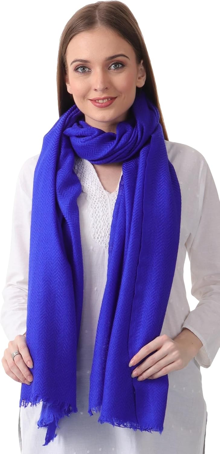 EH 100% Pure Cashmere 2 Ply Scarf, Stole, Herringbone solid Super Soft, Thick, Light weight, Pashmina Stole, Wrap.