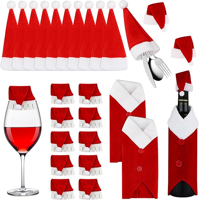 AIXIMA Weihnachten Bestecktasche,16 Stück Weihnachtsbaum Besteckhalter,Besteckhalter Weihnachten Filz,Weihnachten Tischdeko Bestecktasche Besteckbeutel,Weihnachtsbaum Tischdeko