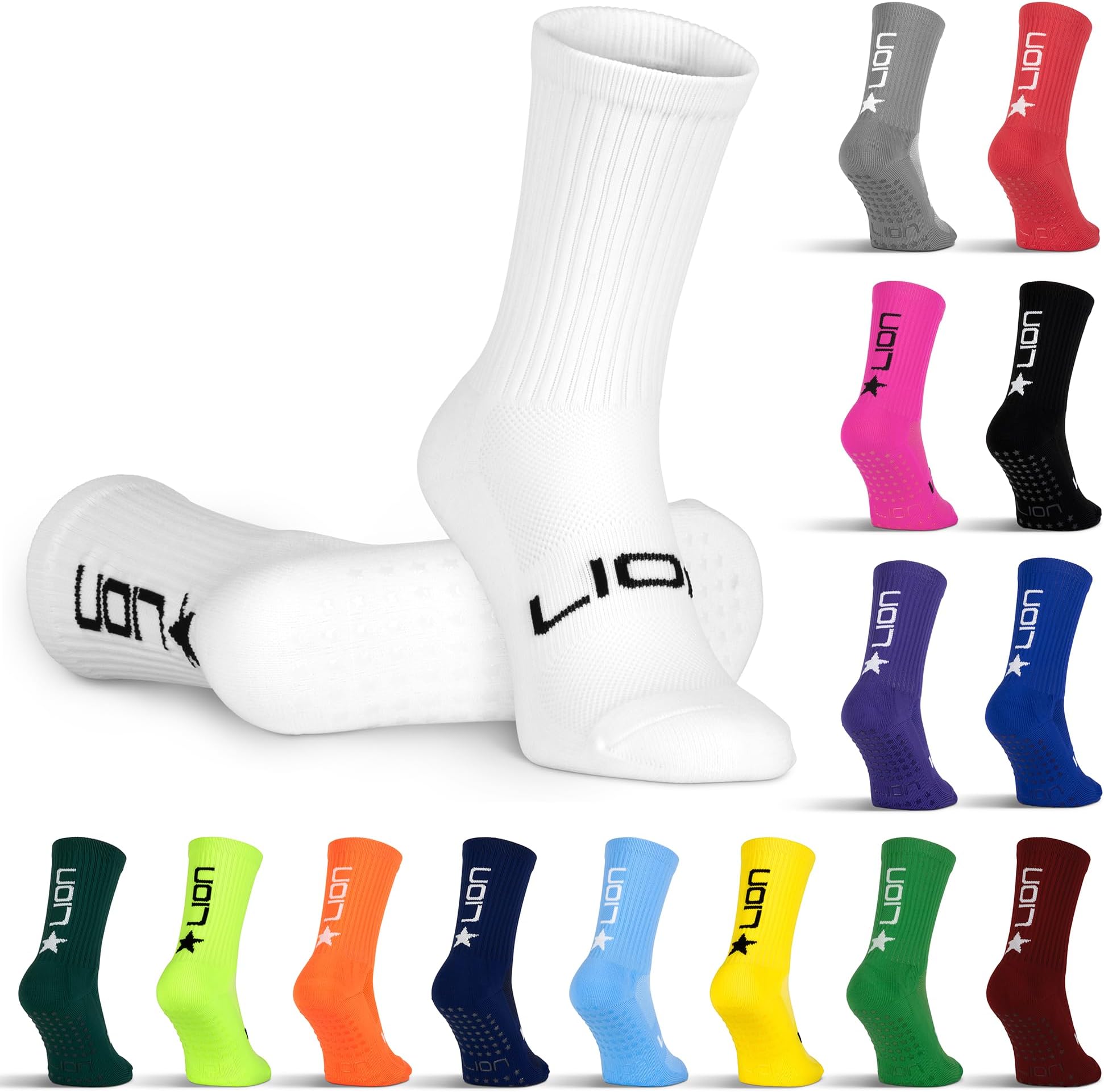 LION SPORTSWEARFootball Grip Socks For Men/Women/Kids - Variety Of Colours To Match Your Team Kit & Sleeve Socks