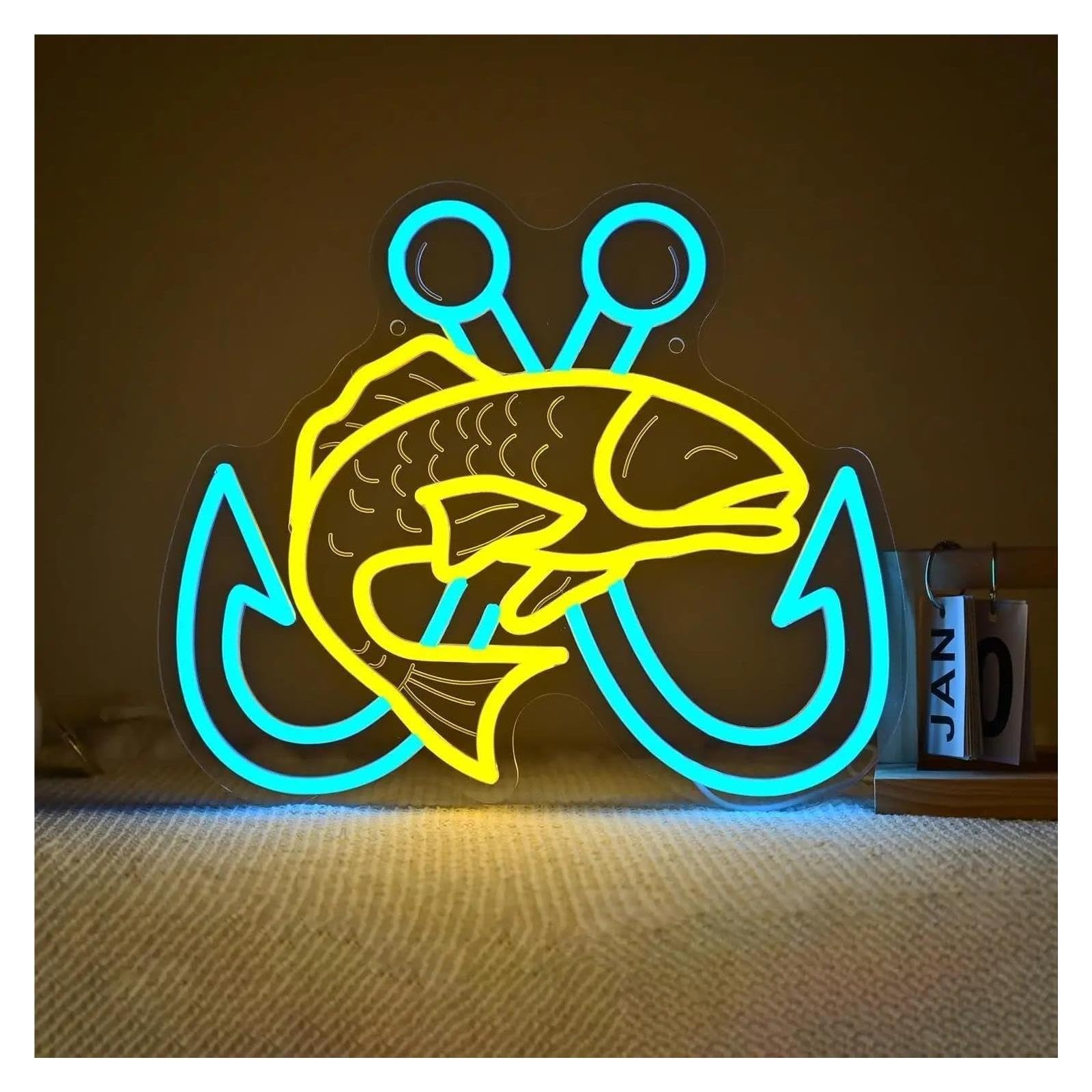 Insegna al Neon Insegna Al Neon Di Ami Da Pesca Incrociati