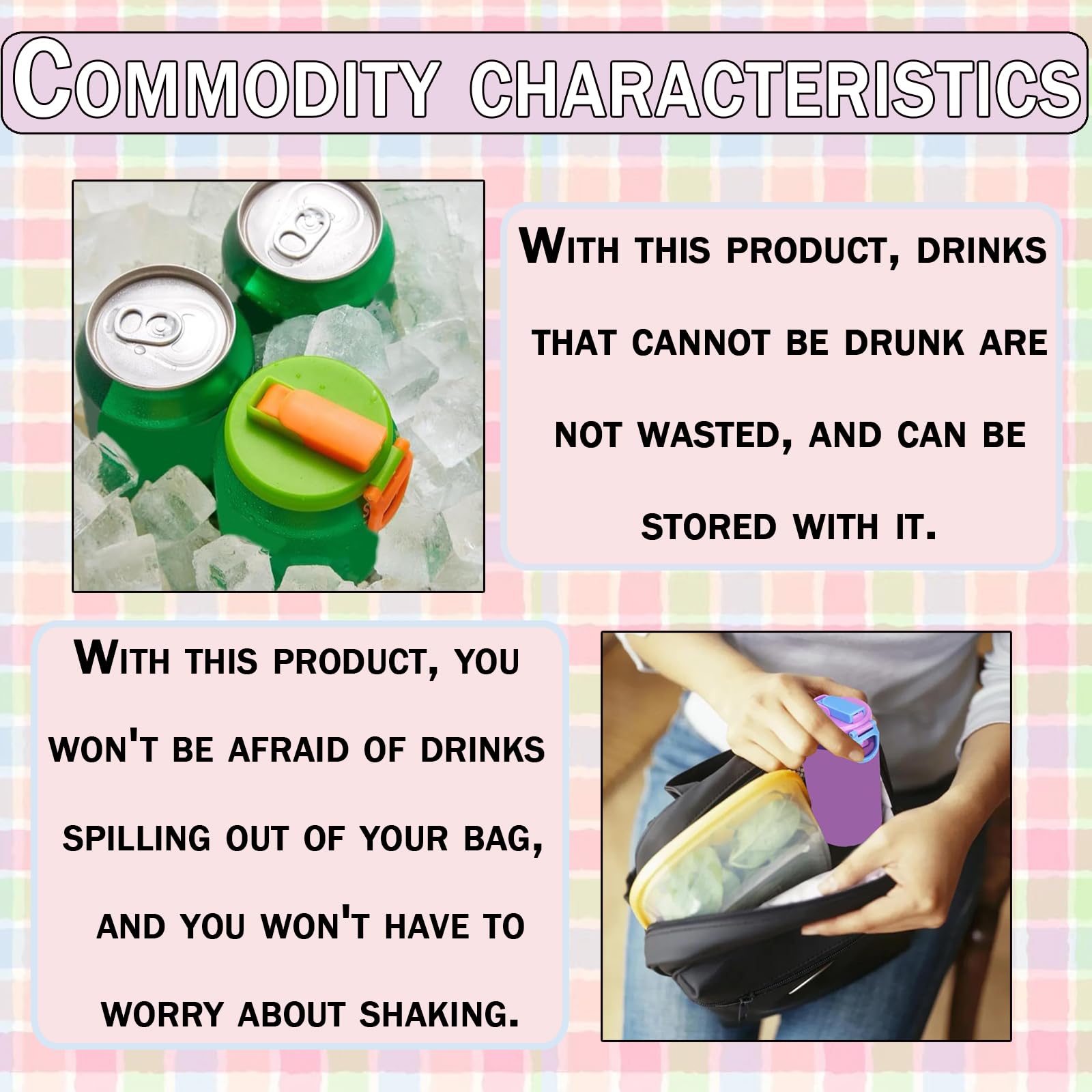 2 Pcs Can Cover With Straw, Soda Can Covers with Silicone Straw - Image 3