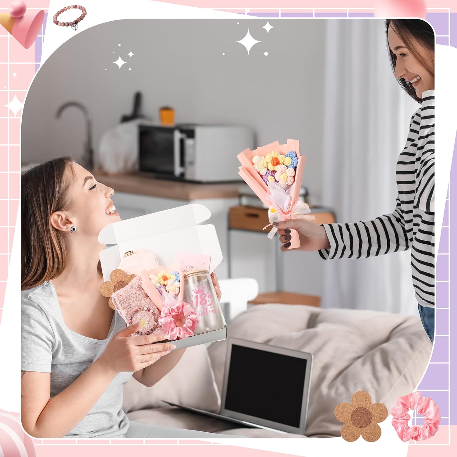 18th Birthday Gifts for Girls Happy 18th Birthday Gift Ideas for 18 Year Old, 18 Bday Decorations for Her Pink Presents for Friends, Wife, Mom, Bestie, Sister, Niece, Coworkers - Image 7