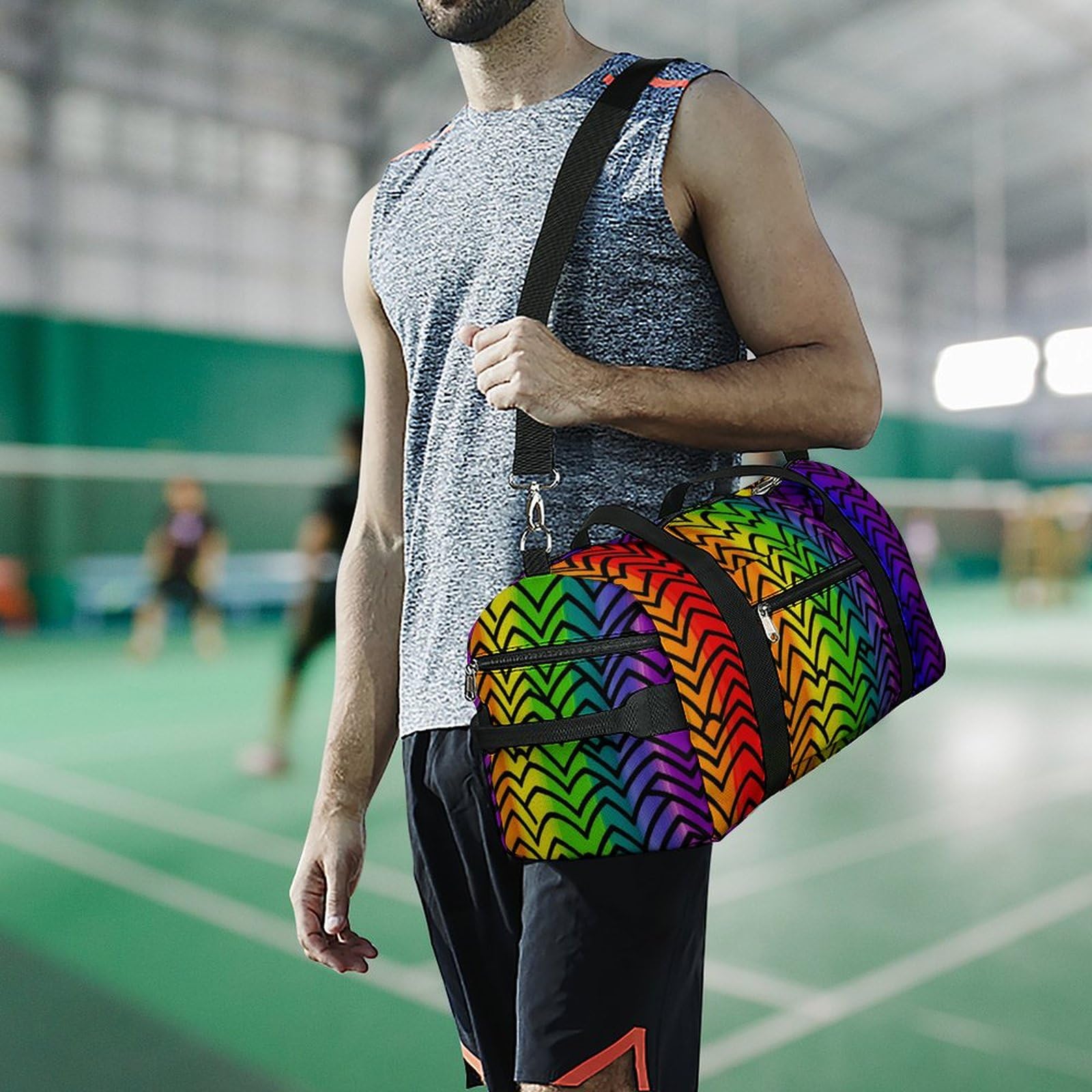 Turnbeutel Gay Pride Regenbogen Muster Turnbeutel für Damen Herren Rucksack Turnbeutel mit Schuhfach Wiederverwendbar Turnbeutel Mini Turnbeutel Gay Pride Regenbogen Muster One Size, Gay Pride