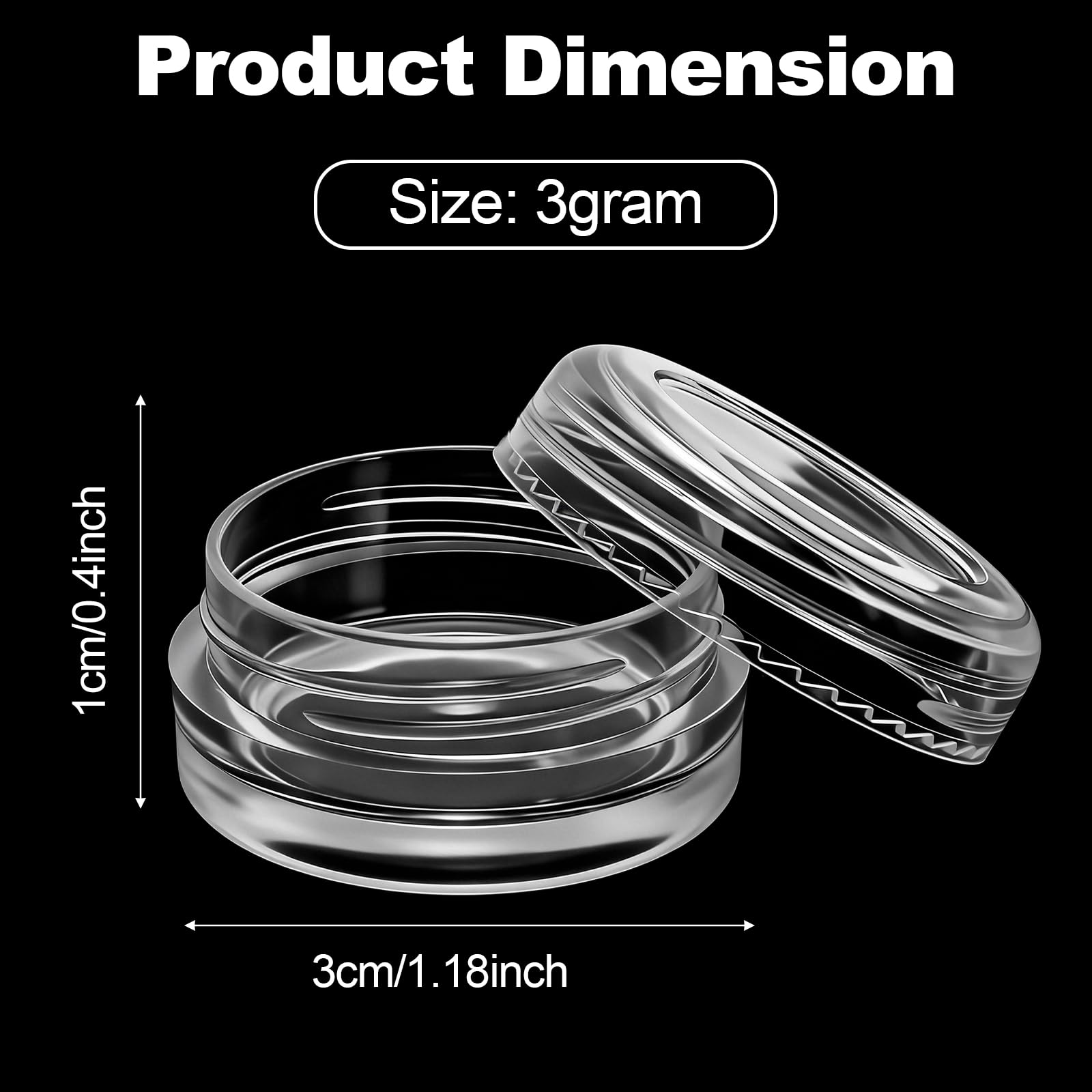 Lawei 108 Pezzi Contenitori Cosmetici Vuoti Viaggio Vasetti Barattolo Set con Coperchio per Stoccaggio di Creme Campione - 3 g/ 3 ml, Trasparente