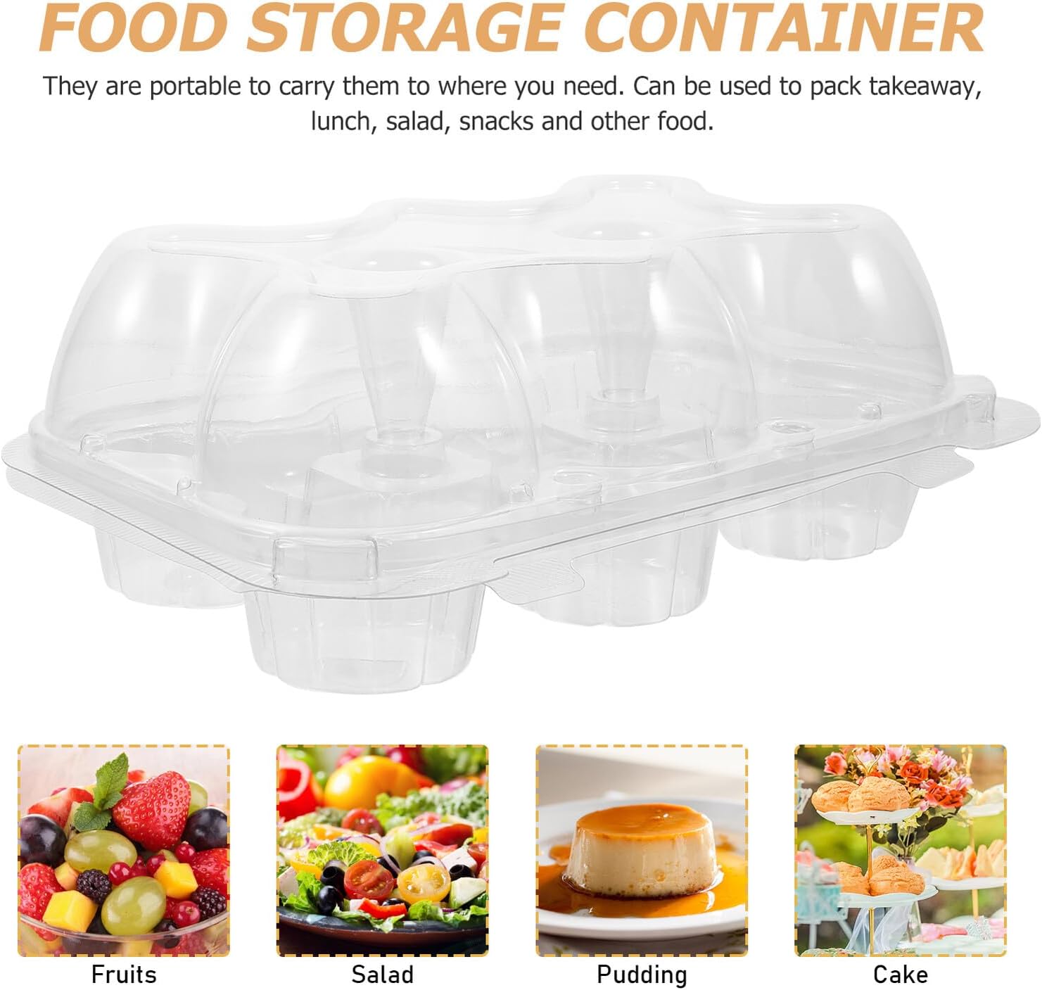 Cabilock 15pcs Pet Cupcake Boxes Multi-function Dessert Carriers with Lids Portable Cake Tray Set for Bakery, Party, and Travel