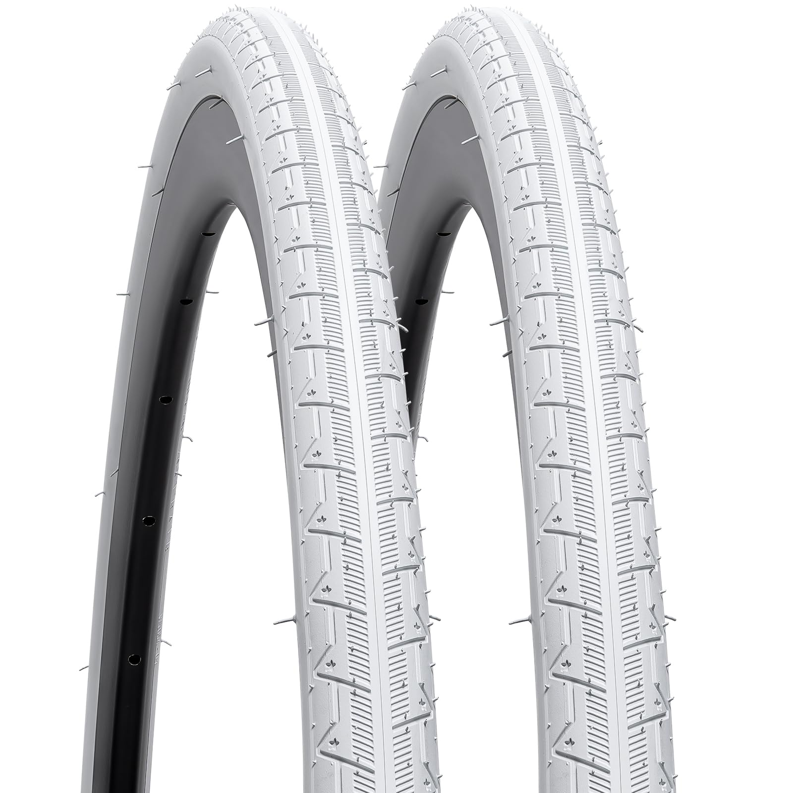 2-PCS 700C Road Bike Tires 700x28C/28-622 28x1 5/8x1 1/8 White Color Tires Compatible with 700x26C 700 x 28C 700x30C Bike Bicycle Tires (Y-1033)