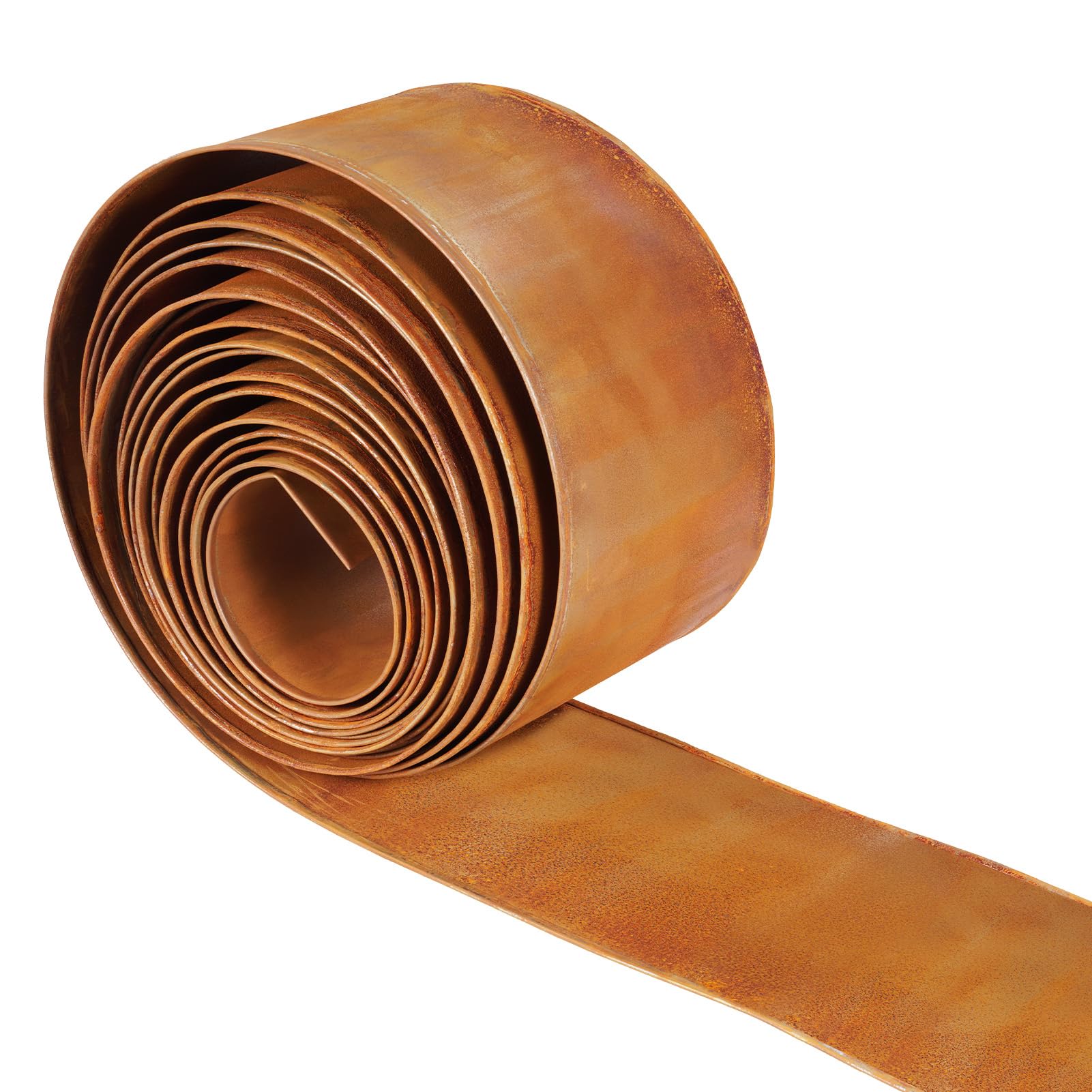 Borde de metal para césped, 10 m × 15 cm, borde de césped de hierro galvanizado con aspecto de corten, fácil montaje, diseño robusto Stay-in-Place, para cercado, empalizada de jardín, aspecto oxidado