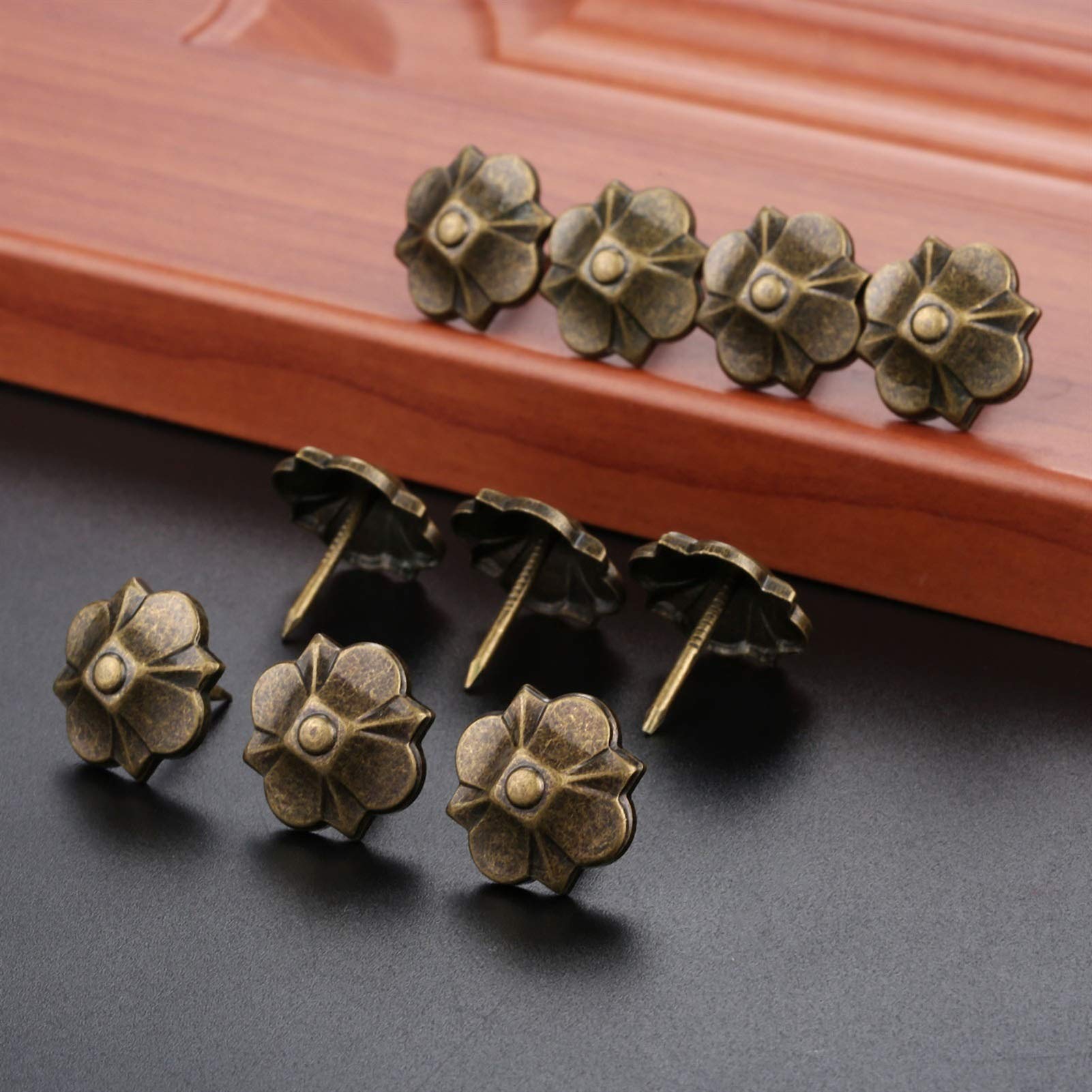 300/1000pcs Of Antique-Style Green Bronze Upholstery Tacks, Large-Headed Decorative Nails For Soft Furnishings, Suitable For Furniture, Jewelry Boxes, And Wooden Products, Measuring 7.8*14Mm - View #3