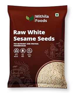 MITHILA FOODS 400g White Sesame Seeds | Premium Safed Til Superfood | Nutty Aroma & Crunch | Natural, Clean, Calcium-Rich Seeds for Cooking, Baking, Chutney & Laddoo | Authentic Taste of Bihar