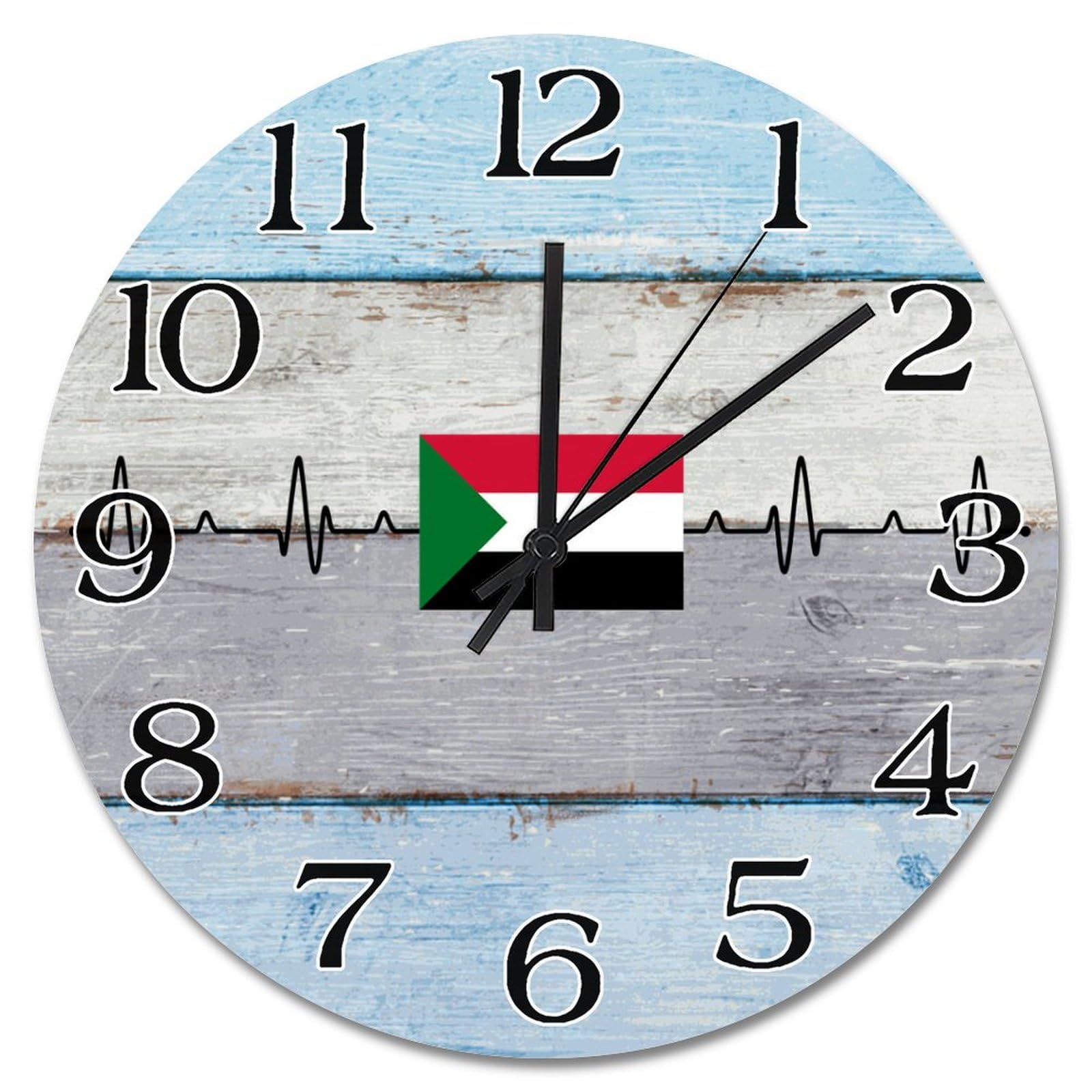 Horloge murale style ferme pour salon design rétro souvenir du Soudan