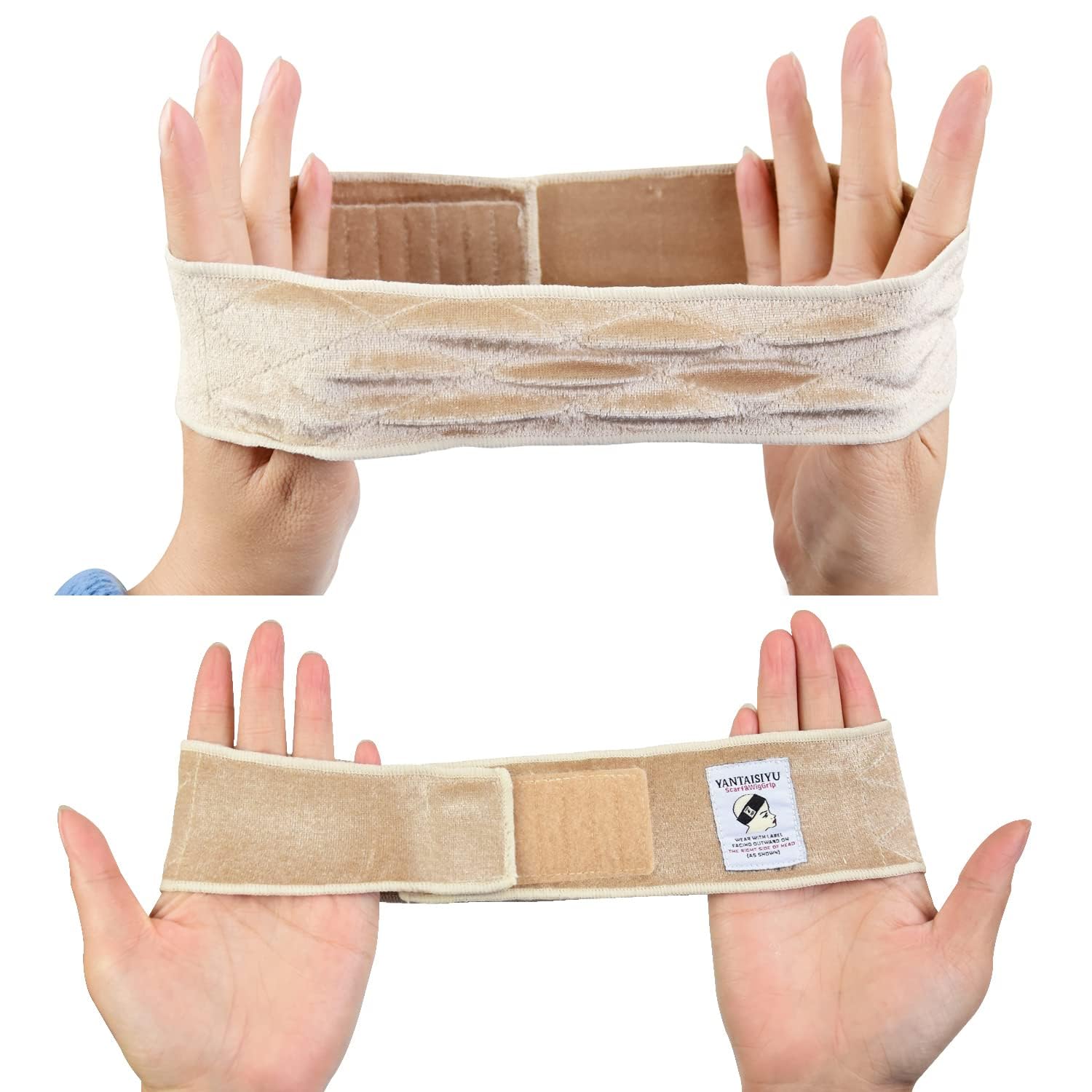 1 sztuka Regulowana opaska na czoło opaska na głowę peruka Wig Grip Band (beżowy)