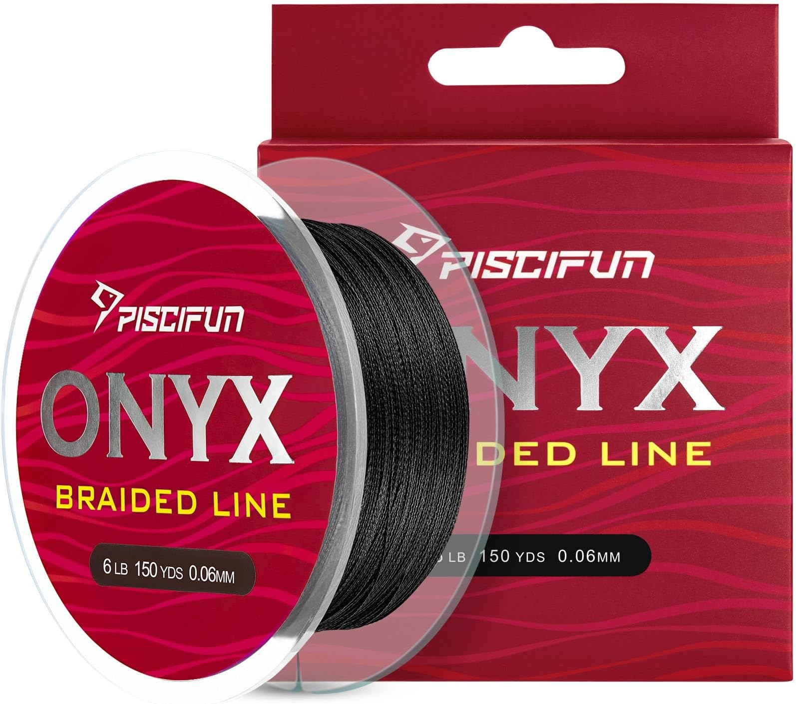 Piscifun Onyx Braided Fishing Line, Superline Abrasion Resistant Braided Lines, Zero Stretch Super Strong, Low Memory, Fast Water Cutting PE Fishing Lines, 6lb-150lb