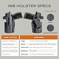 Vista 6 de Concealment Express IWB KYDEX Funda para pistola (Negro) - Cintura interior - Ajustable Retención de Cant & Posi-Click – Compatible con garras