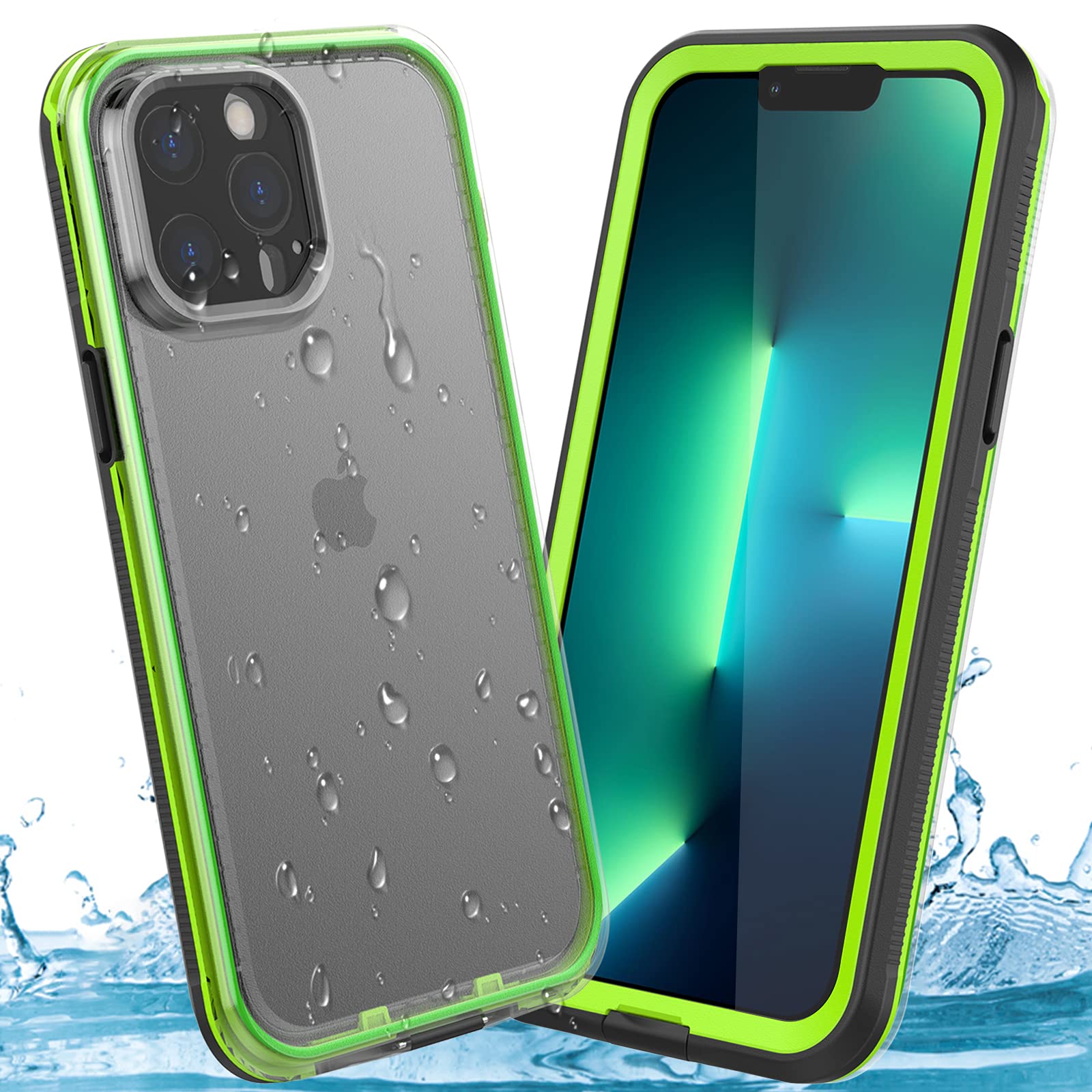 PINGTEKOR iPhone 13 Pro Max Waterproof Case,IP68 Full Sealed Snowproof Dustproof Shockproof Heavy Duty Protection Cover with Screen Protector and Translucent Back Cover for iPhone 13 Pro Max 6.7 Inch