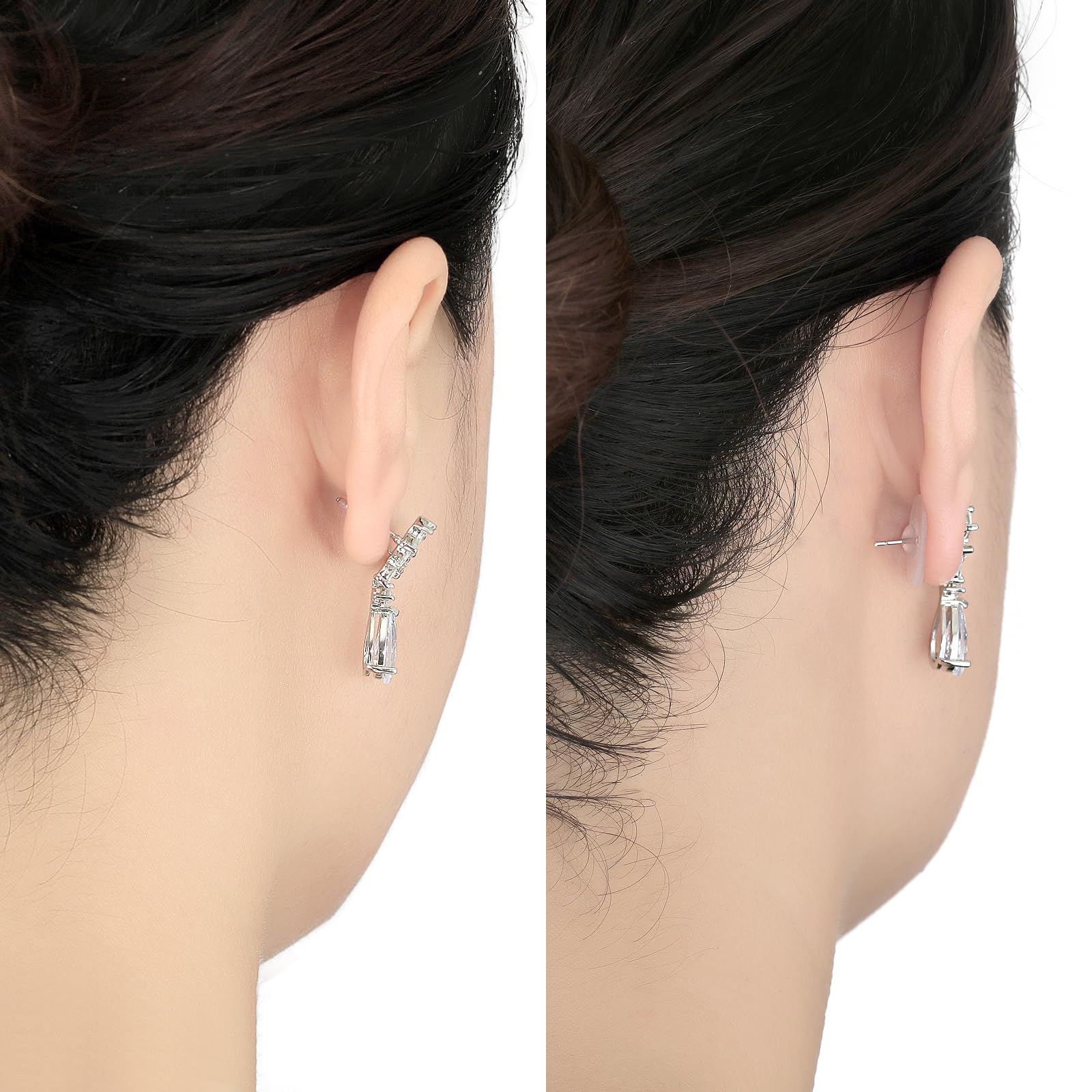 MIKAXIQI Lot De 6 Fermoirs D'oreille Pour Lobe D'oreille, Support Stable Pour Nouveaux Piercings, Blanc, Classique, Acrylique, Brossée