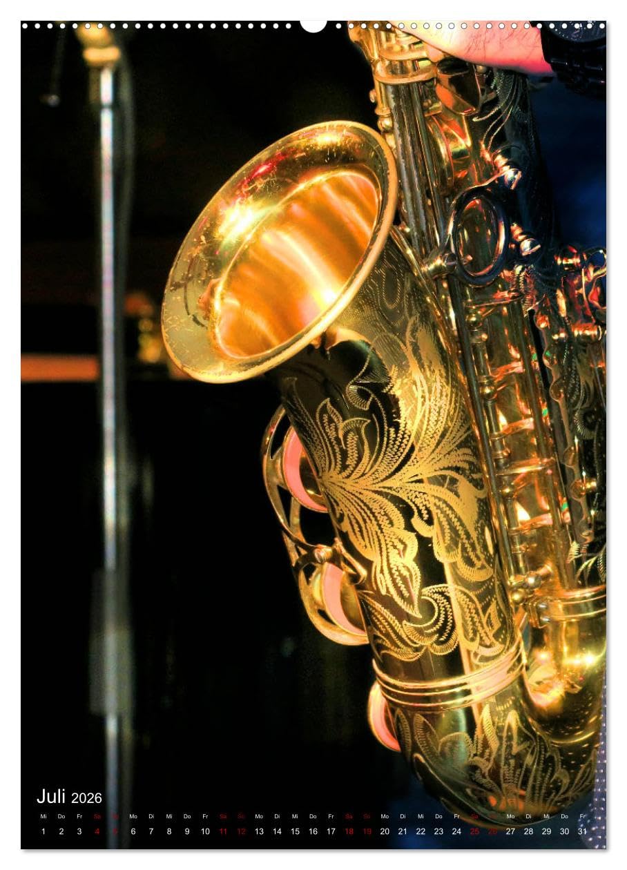 Saxophon live (hochwertiger Premium Wandkalender 2026 DIN A2 hoch), Kunstdruck in Hochglanz: Atmosphärische Konzertfotografien und faszinierende Bilder verschiedener Saxophone (CALVENDO Kunst)