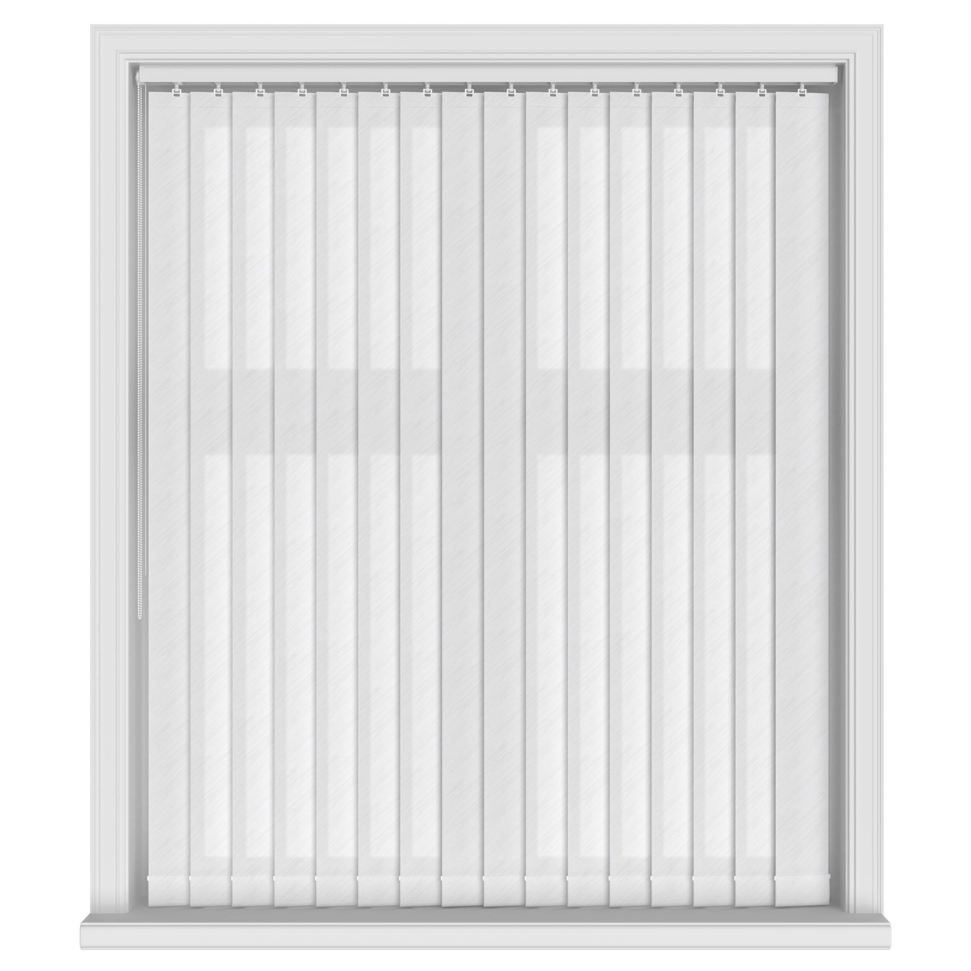 EUROBLINDS - 45 Made to Measure WHITE Vertical Blind Replacement Slats 89mm (3.5 Inch) Wide - Plain & Patterned Fabrics