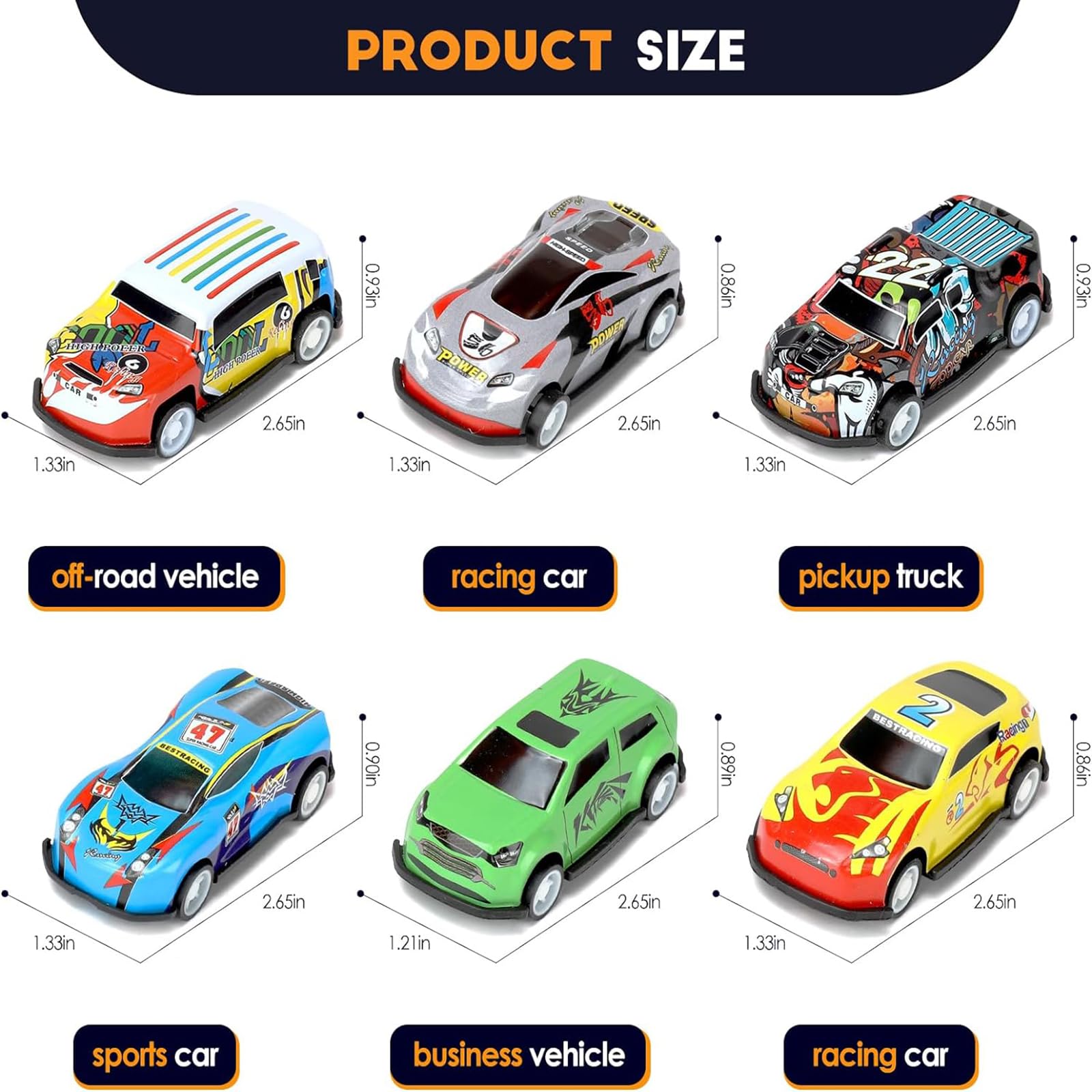 SZJYMY 30 pcs Pull Back Race Cars Toy with Storage Box,Alloy Die Cast Race Push and Pull Back Car Friction Powered VehiclesTreasure Box Toys for Classroom - Image 4