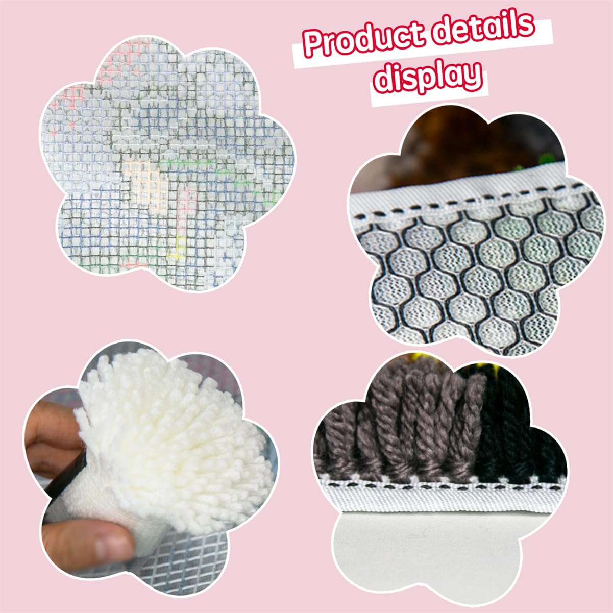 DL-YTG Latch Hook Kits Rug Jesus Be Born Crochet Yarn Cushion Colour Pre-Printed Canvas Cover Rug Needlework DIY Hook and Latch Kit Christmas Home Decoration 52x38cm/20 X15inch