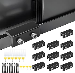 10 Sets Sliding Window Locks with Keys – Heavy-Duty Metal Security Locks for Vertical & Horizontal Windows & Doors, No-Drill Installation (Black)