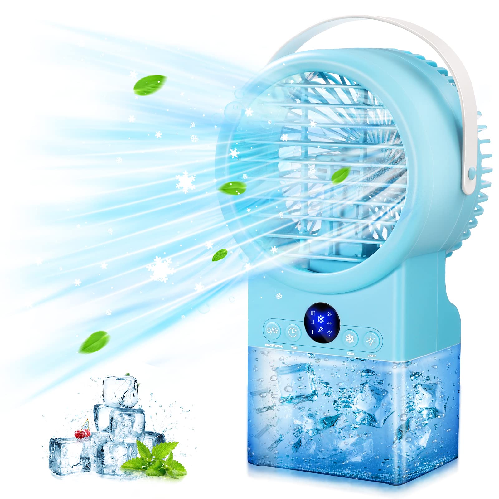 IMIKEYA Portable Air Conditioner, Personal Mini Air Conditioner with Timing, Evaporative Air Cooler, 7 Colors Light, 3 Spe...