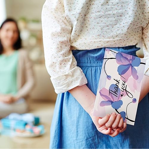 Miniatura 7 de Juego de tarjetas de agradecimiento a granel, 120 piezas incluye 40 tarjetas de agradecimiento en blanco con 40 sobres y 40 calcomanías, perfecto