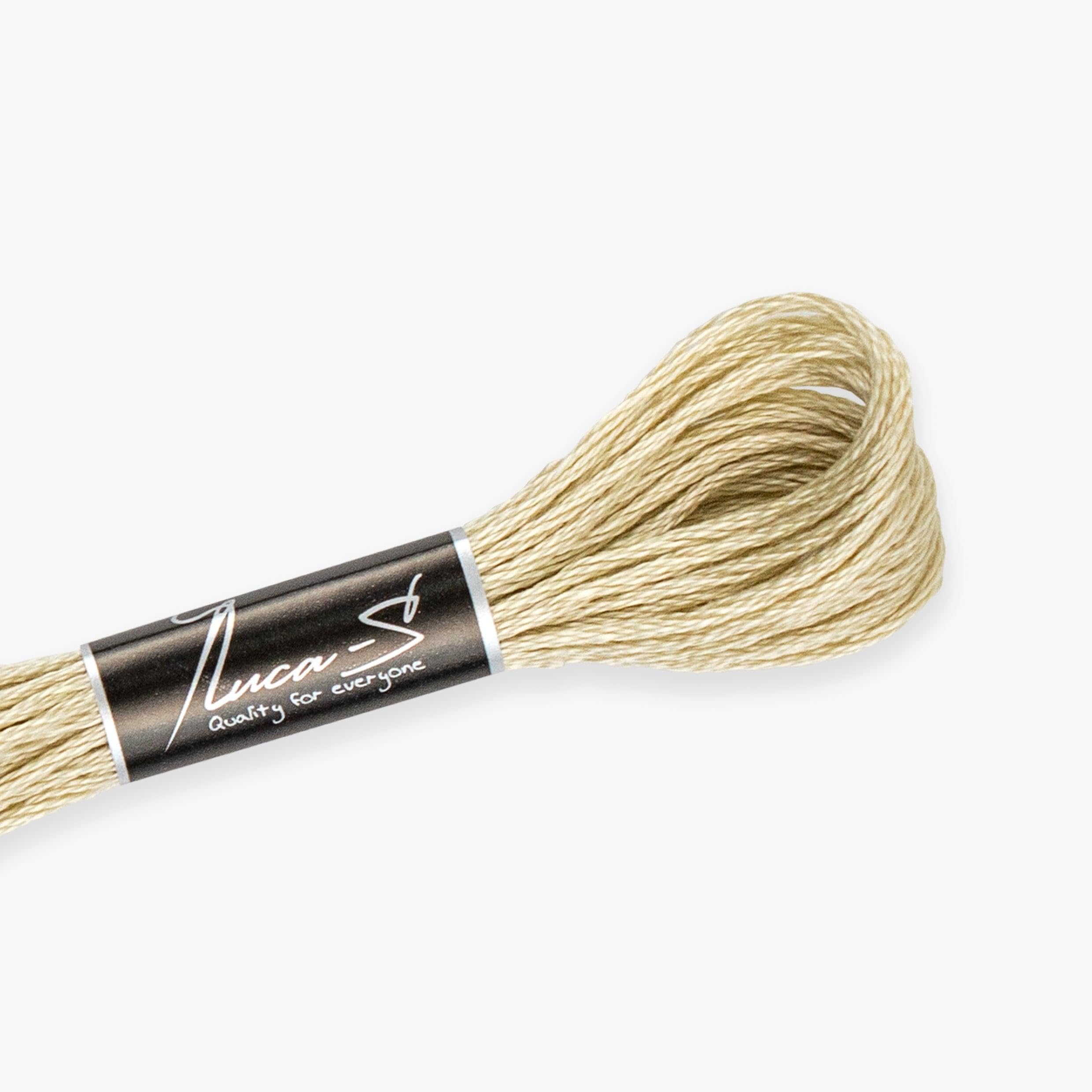 Premium Embroidery Thread Luca-S, 100% Giza Cotton, Oeko TEX Certified Stranded Cotton - 317 / DMC 613 / Anchor 830