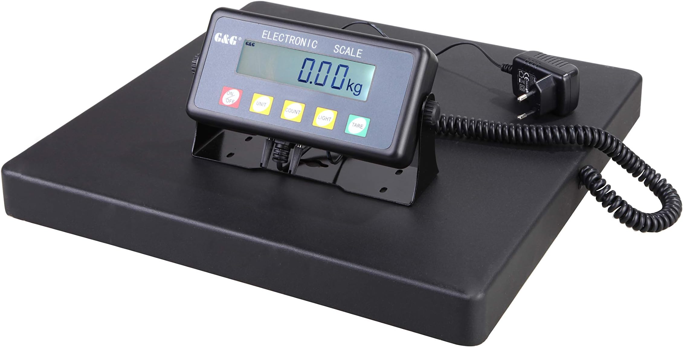 G&G PSB150 150kg / 50g package scale platform scale, robust 40 × 40 cm weighing surface made of cast aluminium / mains & battery operation possible