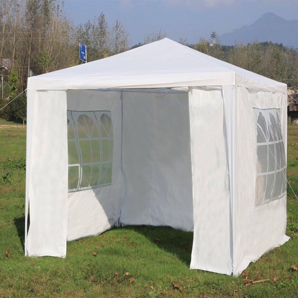 Cartkningts 3 x 3 M Party Tent Gazebo Marquee with Unique WindBar and Side Panels White
