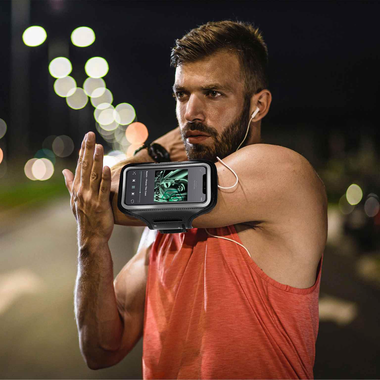 ONEFLOW Workout Case für Samsung Galaxy Z Fold 7 Sportarmband zum Joggen mit Touch Fenster, Handy Armband für Sport und Outdoor, Handyhalterung für den Arm, Lauftasche Jogging, Schwarz