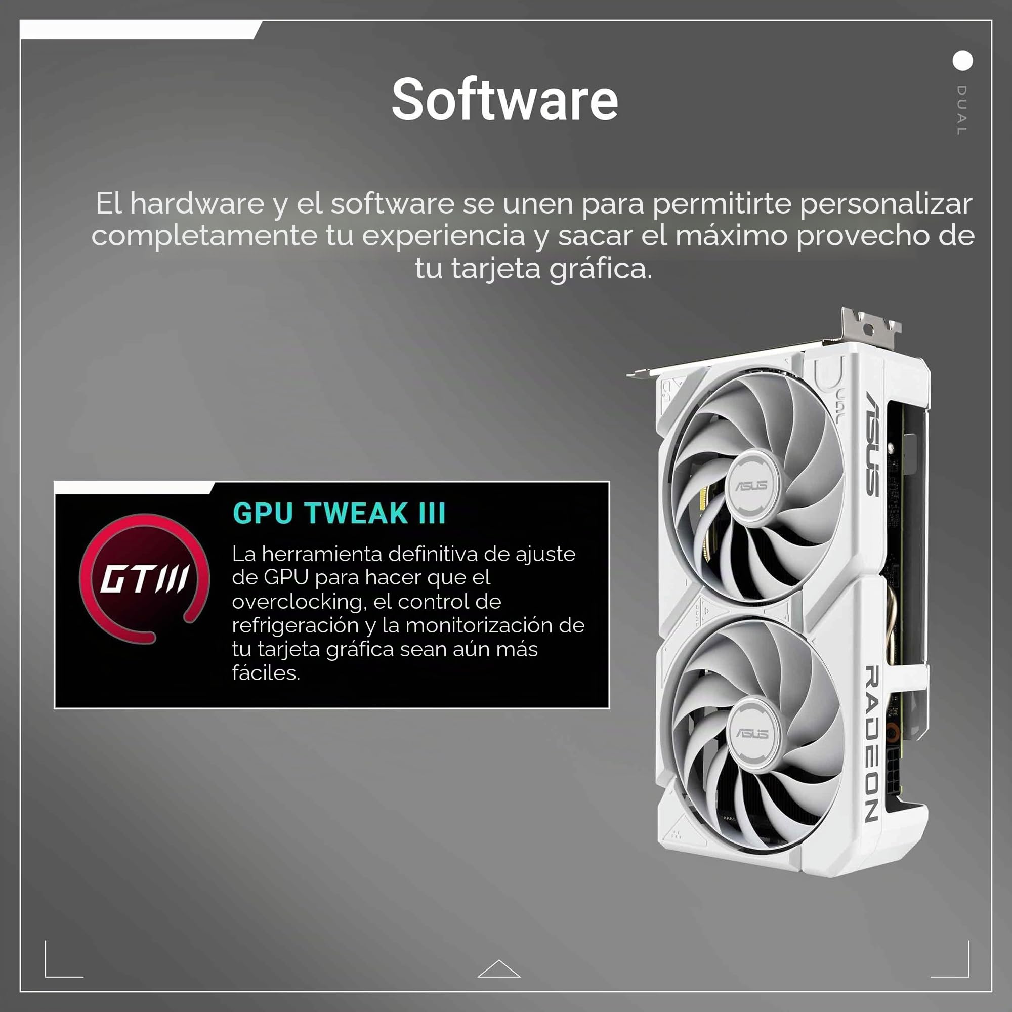 ASUS Dual Radeon™ RX 9060 XT 16GB GDDR6 White Edition (PCIe 5.0, 16gB GDDR6, HDMI 2.1b, DisplayPort 2.1a, 2.5-Slot Design, Axial-Tech Fan Design, 0dB Technology, and More)