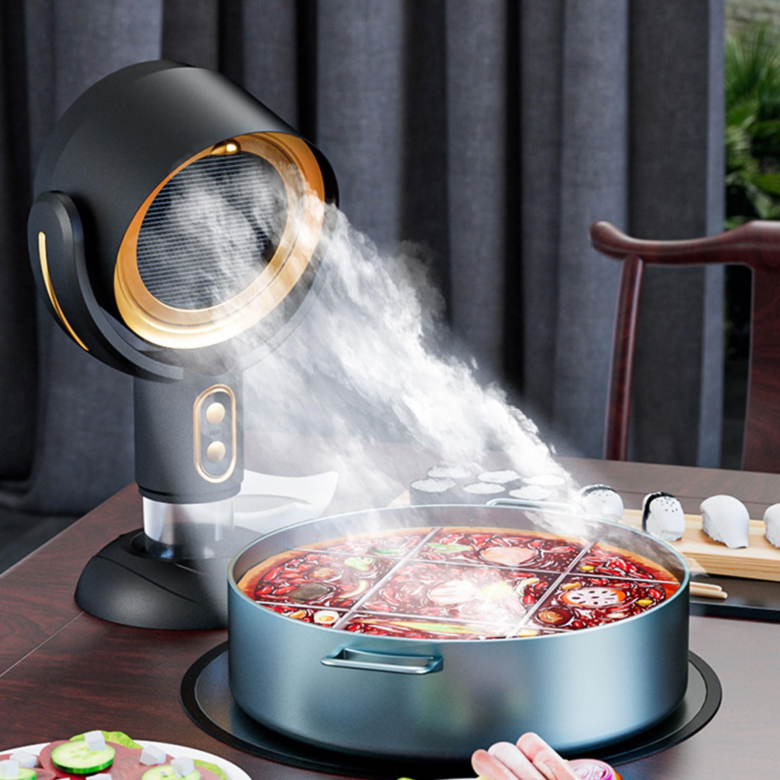 Cappa da Cucina Portatile, Cappa da Cucina da Tavolo con Aspiratore a 2 velocità Aspiratore da Cucina USB Ricaricabile a Lunga Durata Ideale per Barbecue da Interno Pentola Calda