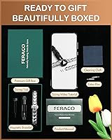 Vista 8 de Feraco Pulseras magnéticas de 5 veces más fuerza para mujer, pulsera magnética de acero inoxidable con imanes ultra potentes de 5000 Gauss, cierre