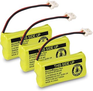 BOLIFIER BT183342/BT283342 2.4V 800mAh Ni-MH Battery Pack, Compatible with AT&T VTech Cordless Phone Batteries BT166342/BT266342 BT162342/BT262342 (Pack 3)