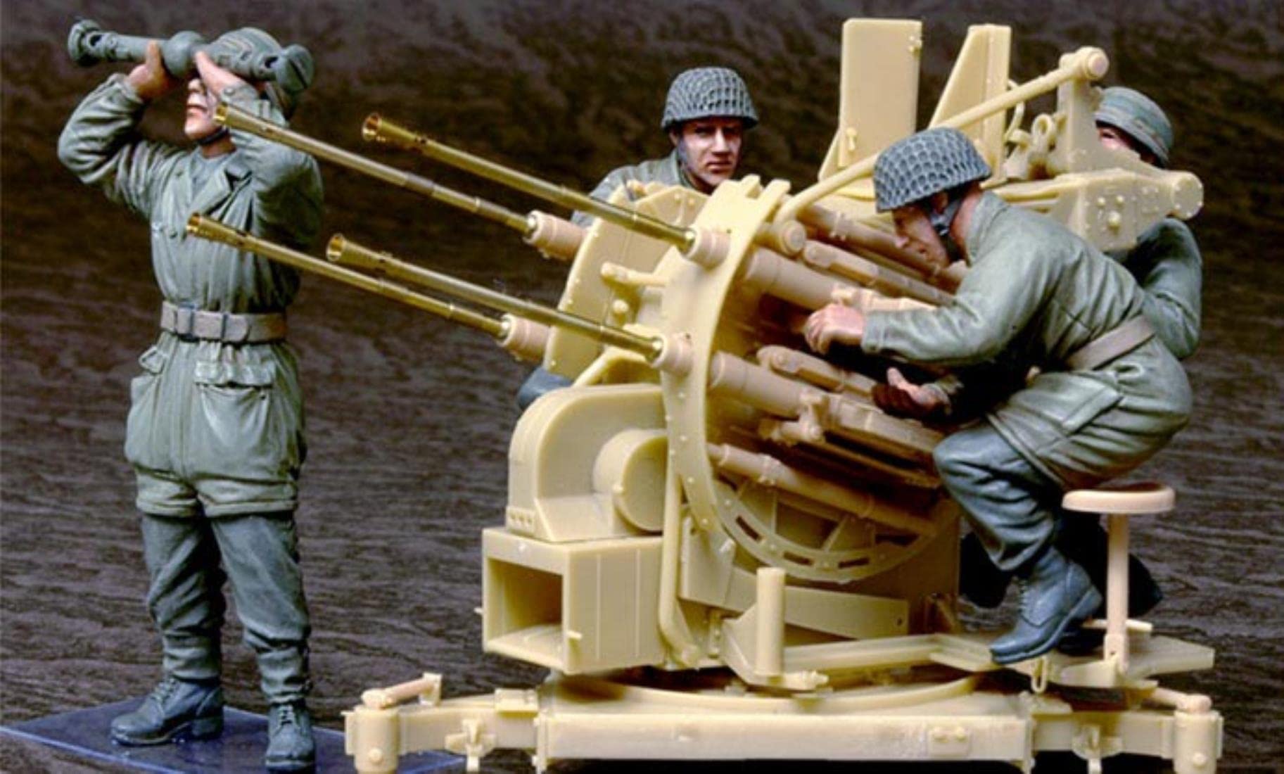 PANGCHENG 1/35 Paracadute Operativo Flak 38 4 Figure Figura storica in Resina Figura Kit in Resina Non assemblato Non Verniciato