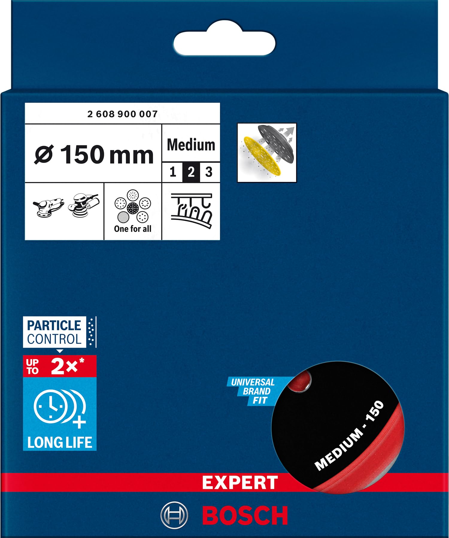 Bosch Accessories 1x Platorelli Expert Multihole Universal Versione Medio, Ø 150 mm, Accessorio Levigatrice Rotoorbitale