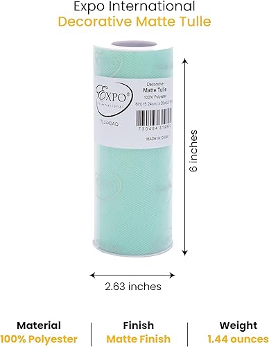 Miniatura 41 de Expo International Tul mate decorativo, tela de tul de poliéster ligero para tutús, disfraces y decoraciones de fiestas, lavable, fácil de usar, 6