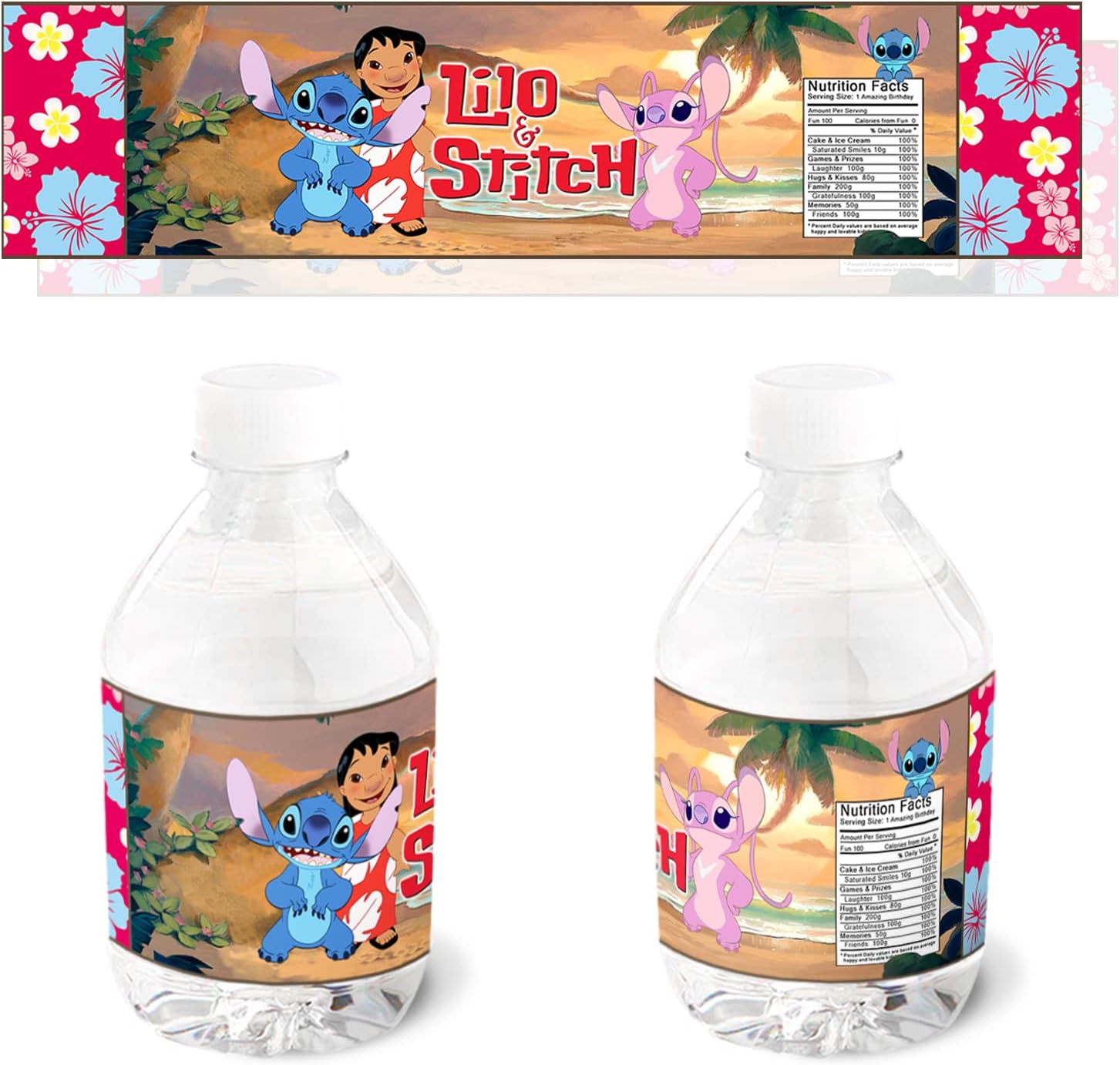 20pcs Stitch Party Supplies Water Bottle Stickers, Boys Waterproof Beverage Juice Drink Birthday Bottle Labels Party Favors for Boys & Girls, 1 Style