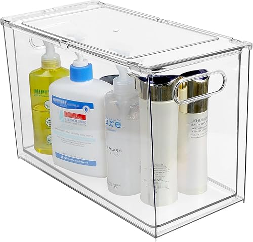 shopwithgreen Organizador de refrigerador y contenedores de almacenamiento con cajón extraíble, organizador de cajones de refrigerador transparente