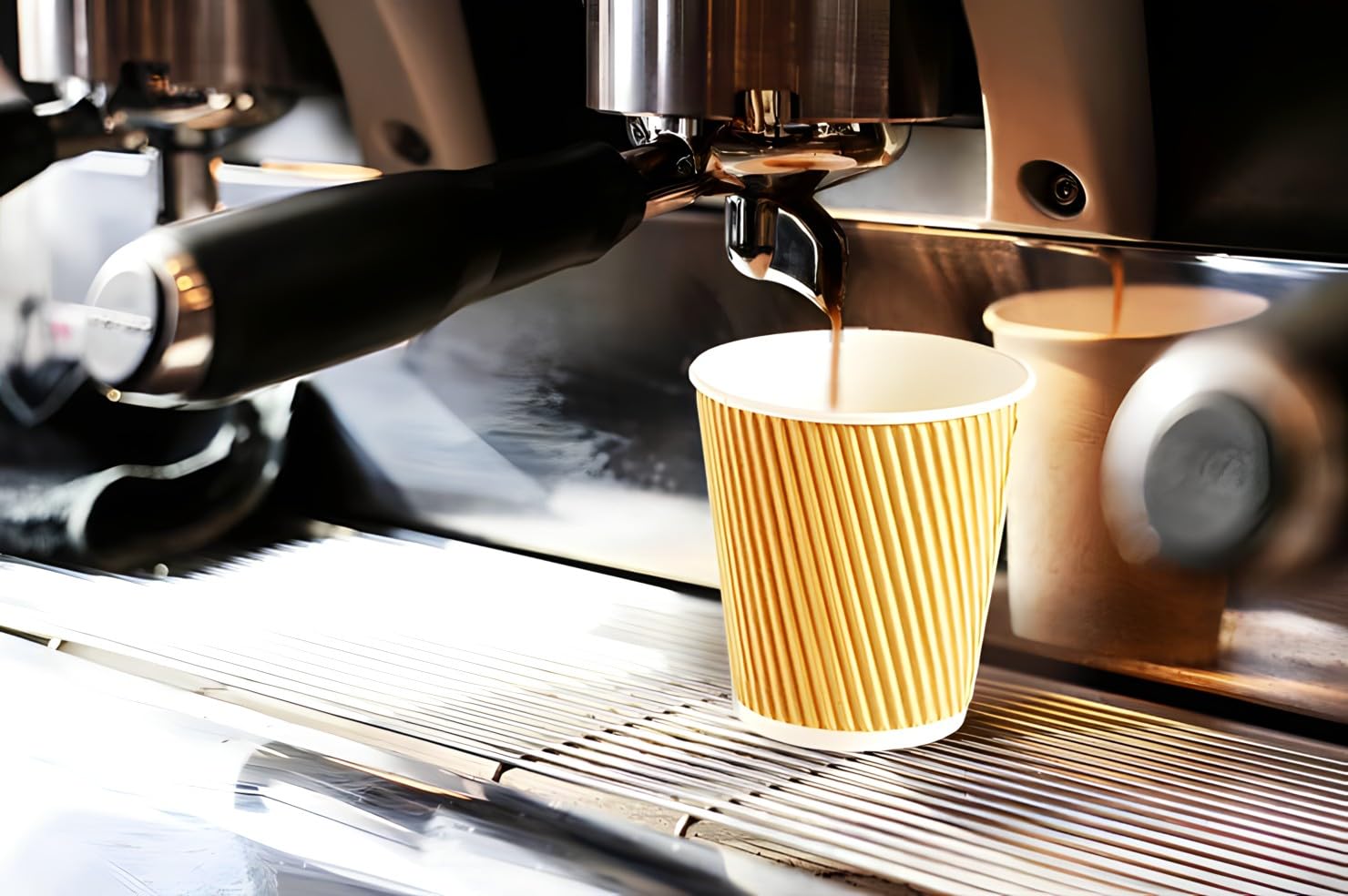 Filiżanki do kawy 350 ml izolowane papierowe kubki z papieru pakowego 3-warstwowe, jednorazowe, izolowane kubki papierowe do herbaty, kawy, cappuccino, gorących napojów (1000 filiżanek)
