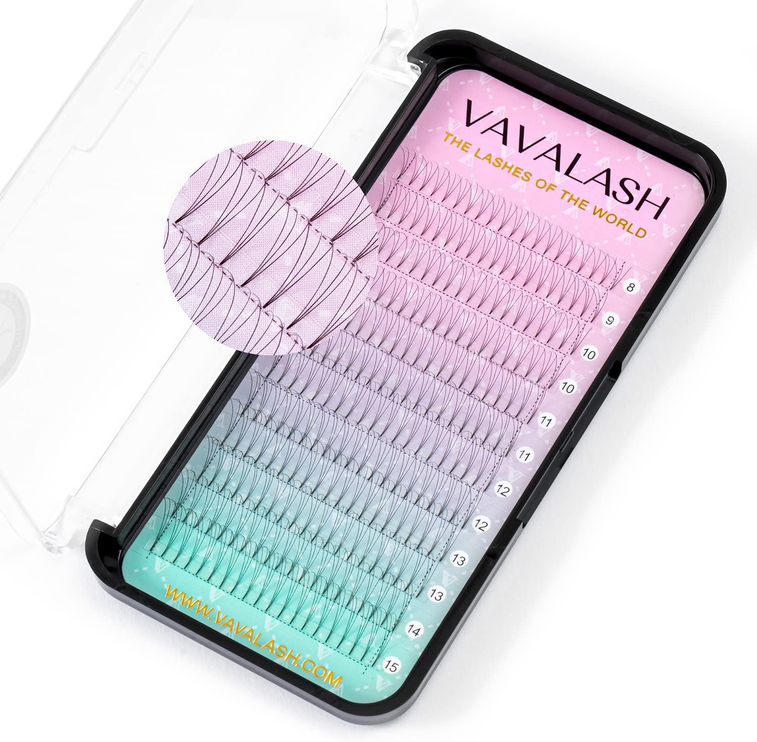 (Length 13mm) - Eyelash Extension 0.10 mm D Curl 13mm Russian Volume Eyelashes 3D Short Stem Fans Individual Cluster Lashes Pre-fanned Volume Eyelash Extensions Knot Free Mink Lashes Supplies(3D-0....
