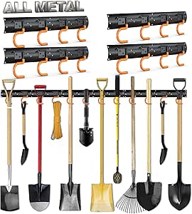 Gartengerätehalter 120cm Verstellbar - Wandhalterung Für Werkzeuge & Ski 600lb Tragkraft