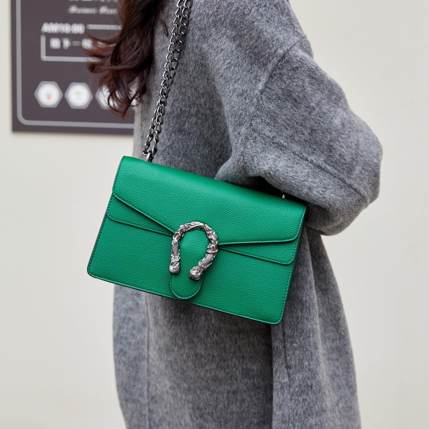 Chain Crossbody Bags Purses for Women Trendy,Fashion Evening Bags Satchel Handbags,Cute Vegan Shoulder Bag - Image 2